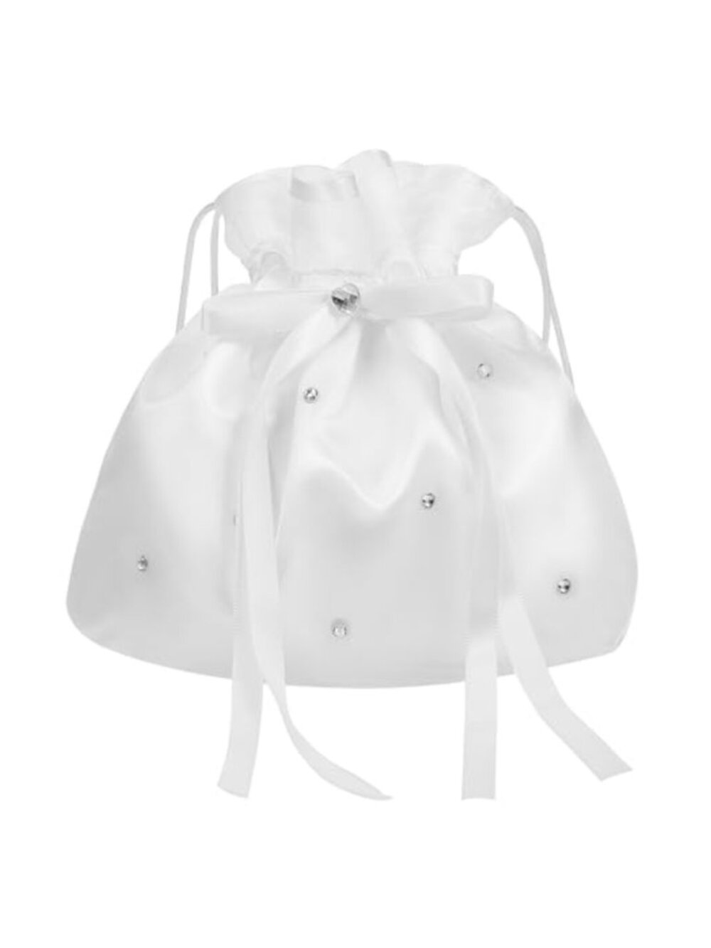 Satin Drawstring Evening Clutch Bag Elegant Wedding Purse